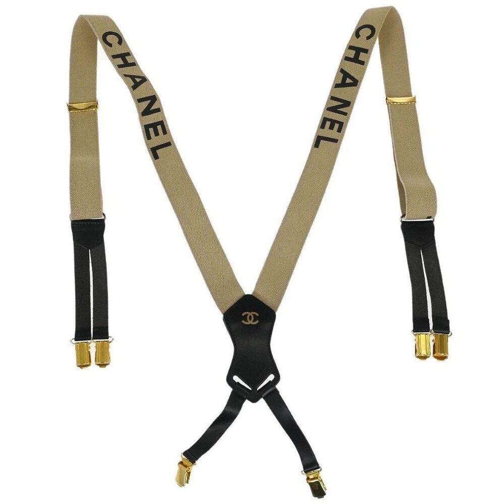 Chanel Suspenders Beige Small Good 126377